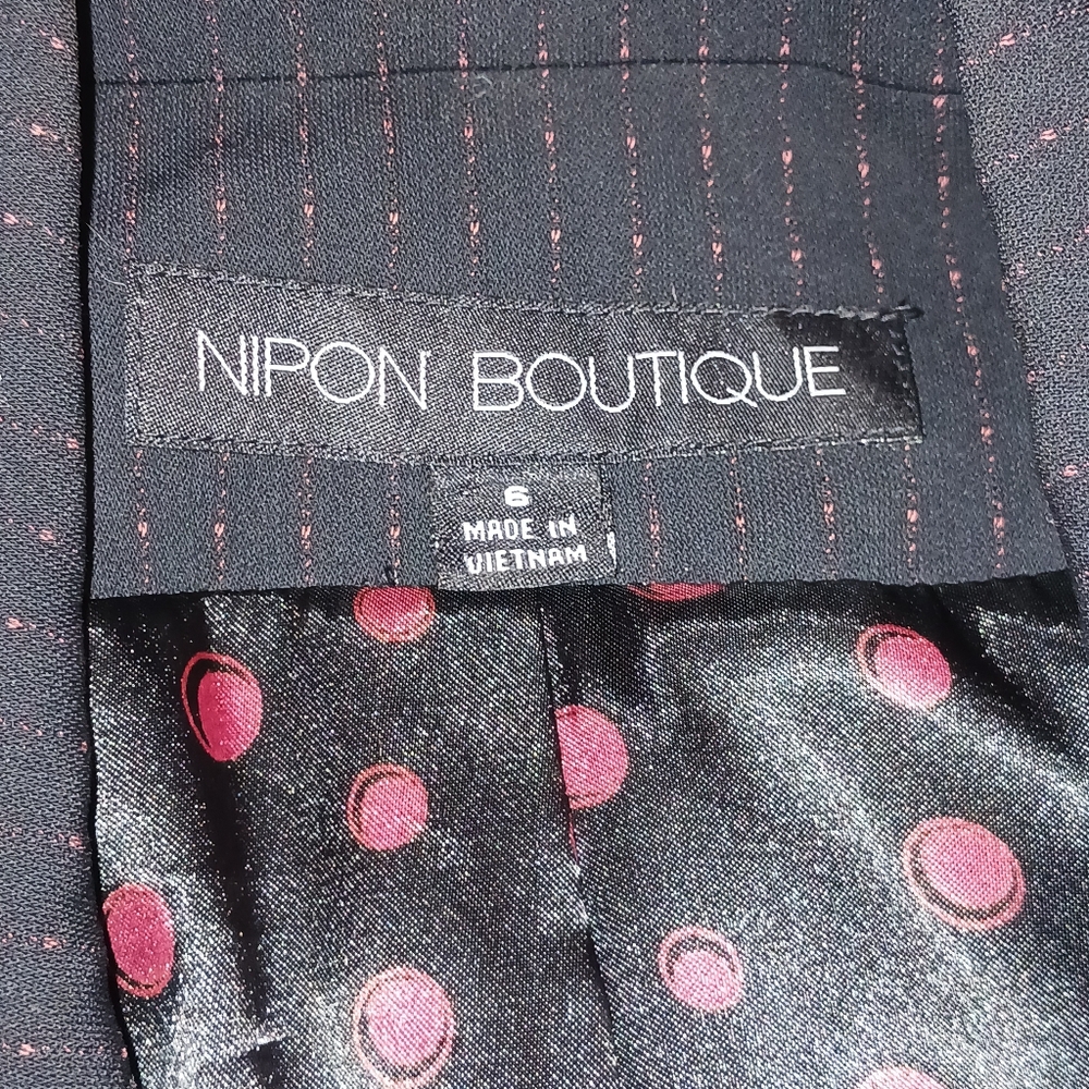 NIPON BOUTIQUE 2 Piece Long Sleeve Button Collared Skirt Suit Women's Sz 6 - Picture 10 of 16